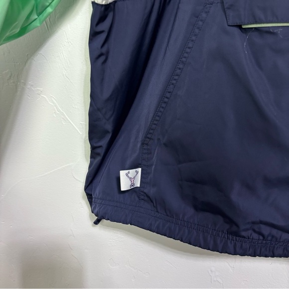 Jadelynn Brooke Women's Medium Hooded Rain Windbreaker Jacket Green Navy - Picture 2 of 15